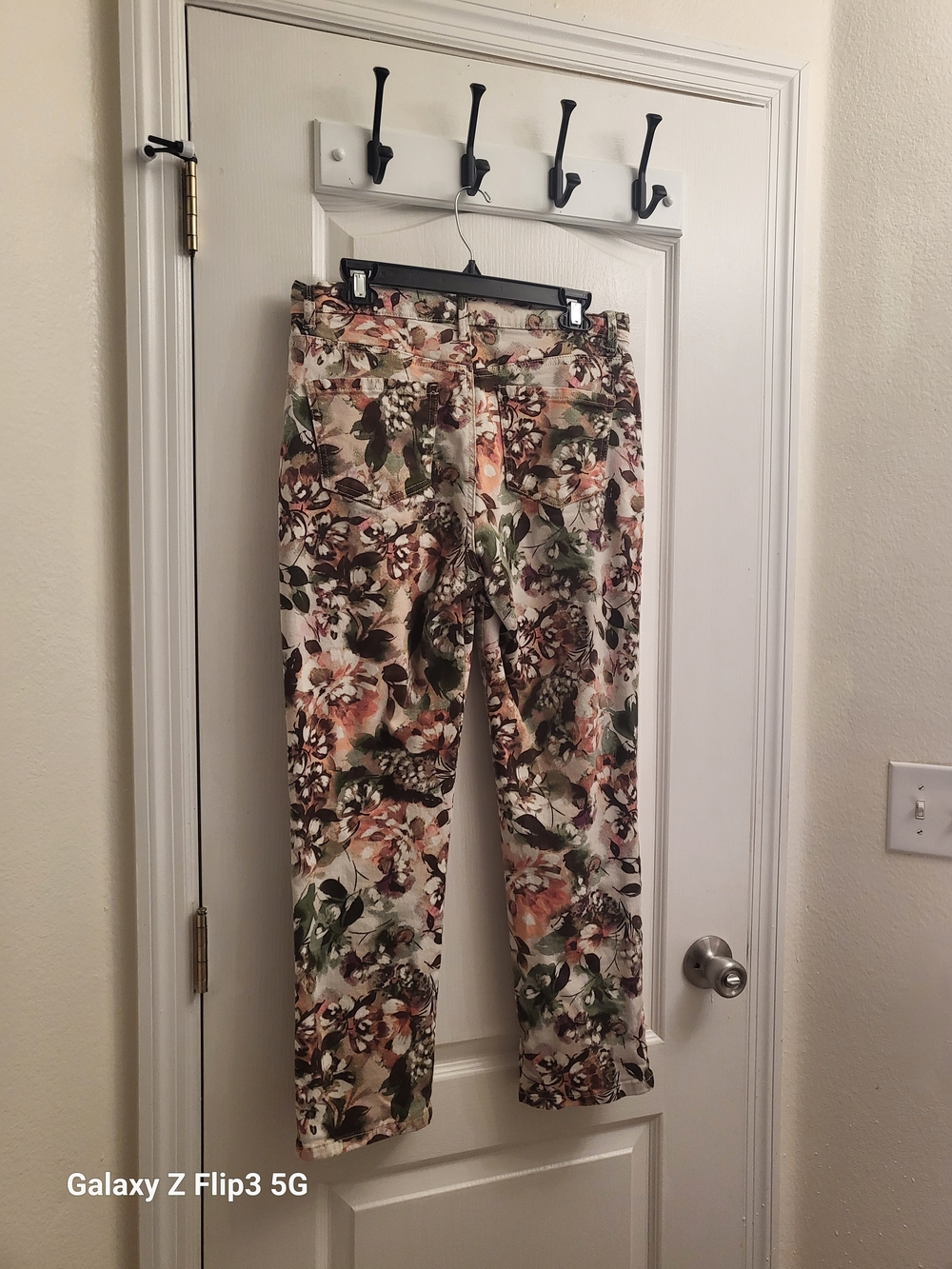 Gloria Vanderbilt Floral Cropped Pants in Cream, Green & Peach Pre-owned S (10) - Picture 4 of 7